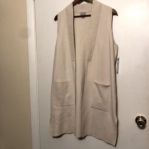 💙 Chico's Vest Sweater Clean Pocket / Oyster Shell / 1P / NWT 💙